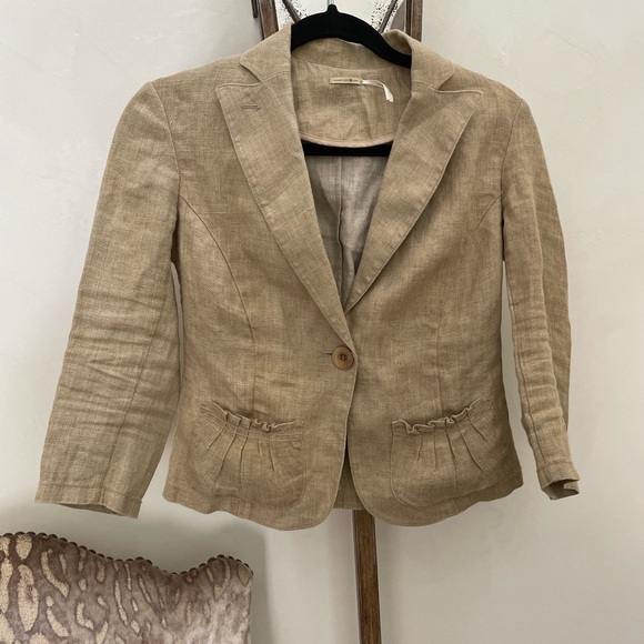 MAXSTUDIO LINEN BLAZER (sz 0) - Picture 3 of 5